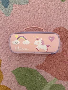 Unicorn Pink Kids Pencil Case with Handle